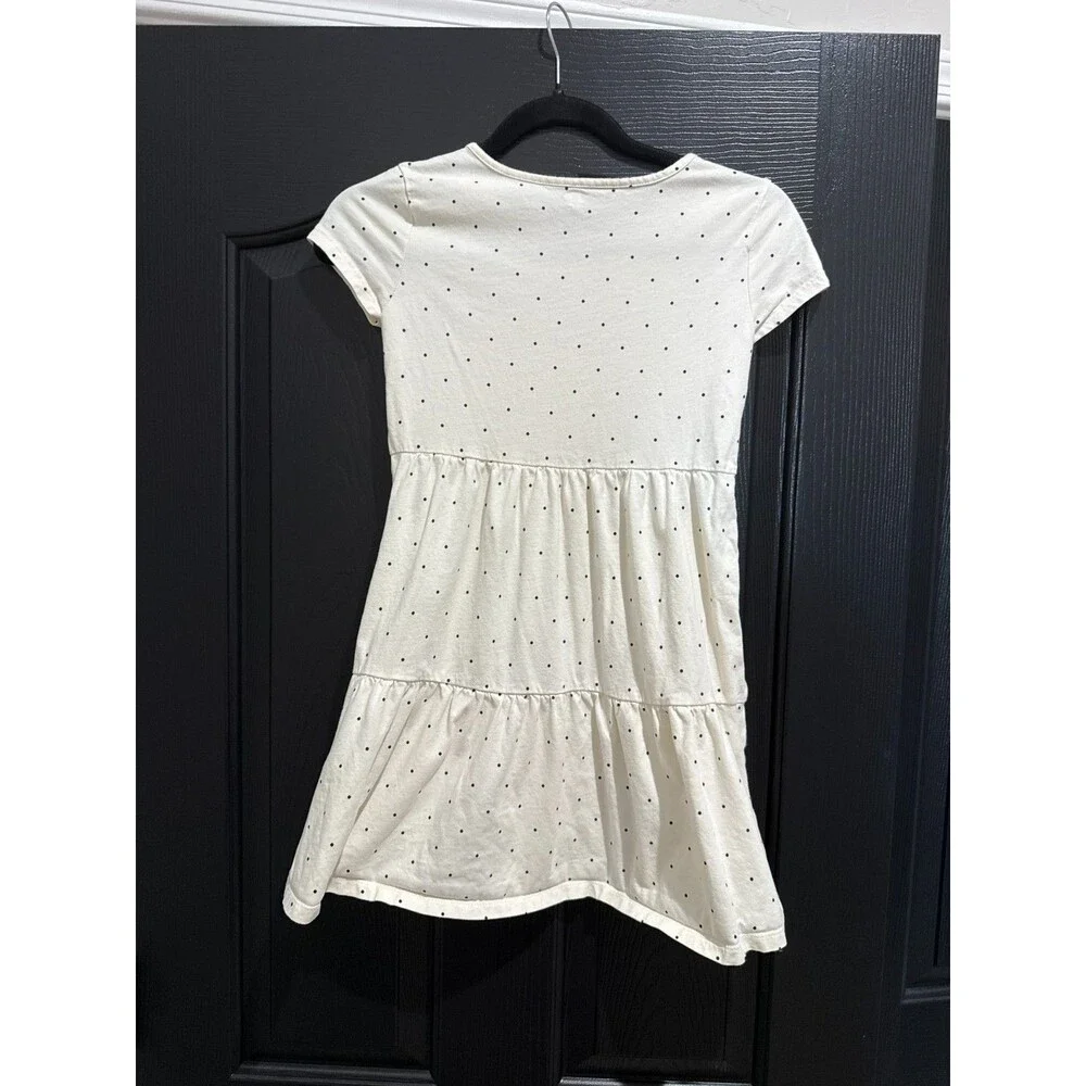 Girls Old Navy White and Black Polka Dot T-shirt Dress Size L 10/12